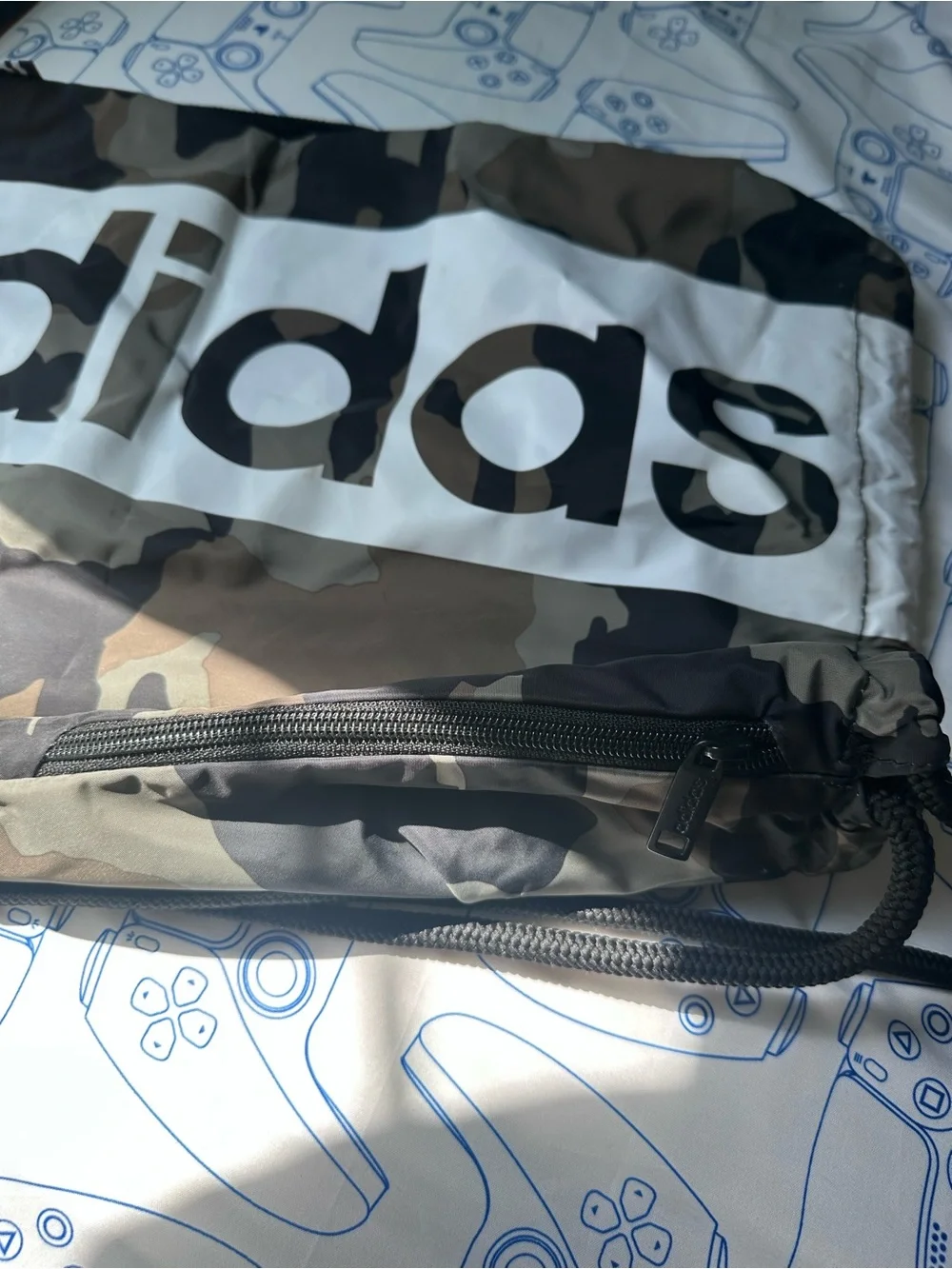 adidas Men’s Camo Drawstring Bag - Black & Brown & Tan